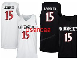 Custom Retro #15 Kawhi Leonard San Diego State Aztecs Basketball Jersey Men's All Stitched Any Size 2XS-3XL 4XL 5XL Name Or Number
