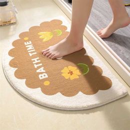 Floral Welcome Entrance Doormats Carpets Kawaii Rug For Home Bath Living Room Floor Stair Kitchen Hallway Non-Slip Rainbow Gamer 211217