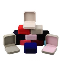 Multifunctional Solid Colour Velvet Jewellery Packaging Storage Boxes For Pendant Necklace Rings Earring Set Display Wedding Birthday Supplies