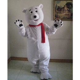 Halloween polar bear Mascot Costume Top Quality Cartoon white bear theme character Carnival Unisex Adults Size Christmas Birthday Party Fancy Outfit