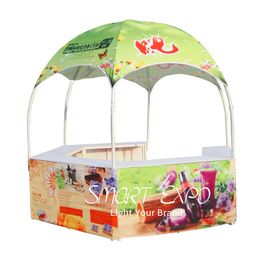 10x10ft Dome Kiosk Shape Canopy Advertising Display Table Promotional Tent with Custom Full Color Printing Graphics
