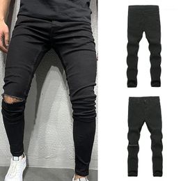 Men's Jeans 2022 Fashion Denim Cotton Vintage Wash Hip Hop Work Trousers Pants Male Ripped Skinny Autumn #01