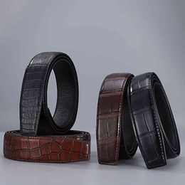 Belts Buckles Line Men's Top Leather Automatic Versatile Business Leisure Crocodile Youth Men