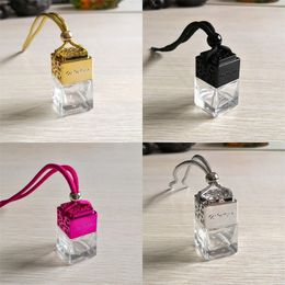 Cube Hollow Car Perfume Bottle Rearview Ornament Hanging Air Freshener Essential Oils Diffuser Fragrance Empty Glass Bottle Pendant 291 R2