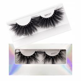 25-27mm 3D Mink Eyelashes Bushy Natural False Eyelashes 5D Mink Lashes Soft Eyelash Extension Makeup Fake Eye Lashes 8D Fuzzy Dramatic Lash