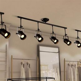 Ceiling Lights American Industrial Hanging Iron Loft Wall Bar Aisle Bedroom Bedside Lamps Clothing Store Long Pole LED Fixtures