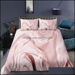 Bedding Sets Supplies Home Textiles & Garden High Quality Beautif Marbling Ink Effect Design 3D Duvet Er+Pillowcase Single Twin Queen King B