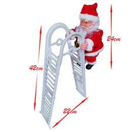 Electric Climbing Ladder Santa Claus Kid Toy Christmas Figurine Ornament Xmas Party Decoration DIY Crafts Festival Gift For Child XVT1146