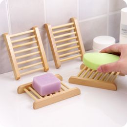 Bathroom Wooden Soap Case Holder Sink Deck Bathtub Shower Dish, Rectangular, Hand Craft, Natural Wooden Holder for Sponges,