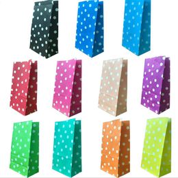 Party Candy Treat Wrap Bag Polka Dot Loot Bags Birthday Food Paper Bags