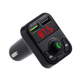 bluetooth fm kit UK - X8 FM Transmitter Aux Modulator Bluetooth Handsfree Kit Car Audio MP3 Player with 3.1A Quick Charge Dual USB Car Charger Accessoriea02a43