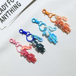 Fashion Bow Bear Keychain Women Girl Leather Lanyard Animal Key Chain Cute Bag Charms Keyring Pendant Party Jewelry Bulk G1019