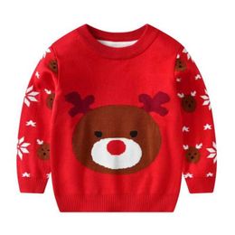 Christmas Baby Kids Boys Girls Pullover Children Sweaters Baby Kids Boys Girls Long Sleeve Printing Knit Sweater Y1024