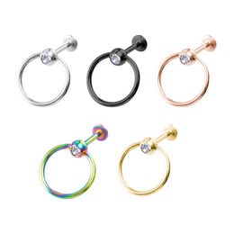 Round Lip Ring Bar Stud Labret Monroe Internally Threaded Tragus Helix Ear Cartilage Earring Piercing Women Body Jewellery