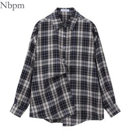 Nbpm Spring Women's Clothing Basic Plaid Blouses Long Sleeve Shirt Top Female Elegant Blusas Mujer Women's Tunic Blouses 210529