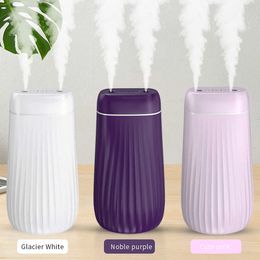 Double Nozzle Air Humidifier Ultrasonic Mini Diffuser Aromathera Essential Oil Vaporizer Large Capacity Fogger for Home 210724