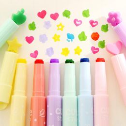 Highlighters 6 Colour Fluorescent Pen Pens Canetas Stationary Office Materials Escolar School Supplies F157
