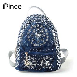 Ipinee 2021 New backpack Women Denim Tas Small women Backpack Mochila Feminina Schools For Teenagers