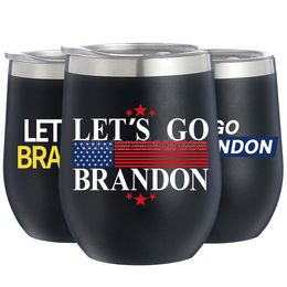 NEW!!! 12OZ LETS GO BRANDON hot sell Stainless Steel Beer Tumbler Travel Beer Mug Water Bottle Thermos Coffee mugs CG001