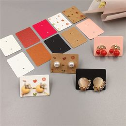 300gsm Paper Earring Card 500pcs/set Kraft Paper Printed Flowers Earring Display Paper Board Tags New