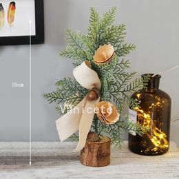 Christmas Decorations Scene layout Potted plants 25cm Mini Christmas tree happy Party Supplies 3 style T2I52441