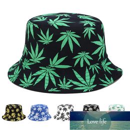 Panama Leaf Print Bucket Hat Hip Hop Fisherman Hat Men Women Outdoor Summer Casual Cotton Bob chapeau Visor Bucket Cap Factory price expert design Quality Latest