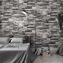 Wallpapers Brick Pattern Home Waterproof Modern 3D Stone Wallpaper For Living Room Bedroom Stacked Wallcovering