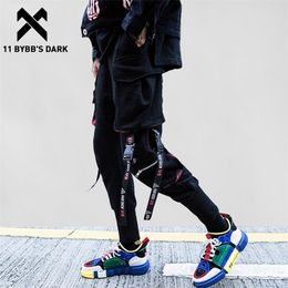 11 BYBB'S DARK Ribbons Pockets Harem Pants Men Streetwear Autumn Winter Sweatpants Hip Hop Joggers Slim Pencil 210715