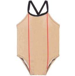 Summer Children Baby Girl One-Pieces Swimming Suit 2021 Plaid Print Girls Swimwear Stripes Bikini Kids Swimsuit Beachwear