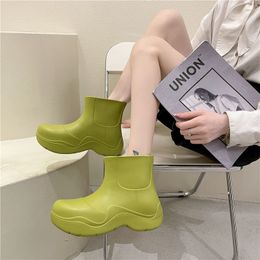 Women Shoes Martin Rain Boots Ladies Non-Slip Short Tube Fashion Outdoor Wear EVA Warm Waterproof Shoes Ankle Boots