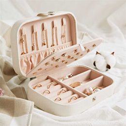 Jewellery Box Travel Comestic Jewellery Casket Organiser Makeup Lipstick Storage Box Beauty Container Necklace Birthday Gift 211112