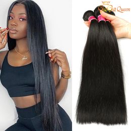 Gagaqueen Brazilian Virgin Hair Straight Unprocessed Peruvian Indian Malaysian Straight Virgin Human Hair Extensions