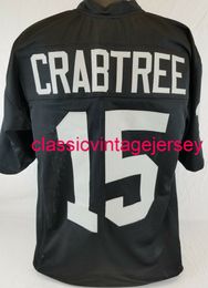 Men Women Youth Michael Crabtree Custom Sewn Black Football Jersey XS-5XL 6XL