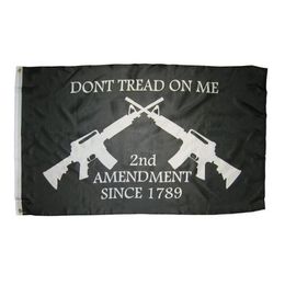 Dont Tread On Me - 2nd Amendment 1789 3' x 5'ft Flags Outdoor Celebration Banners 100D Polyester High Quality With Brass Grommets