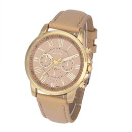 Wristwatches Women's Watches Fashion Retro Roman Numerals Leather Band Bayan Kol Saati Relogio Feminino Analog Damenuhr B40