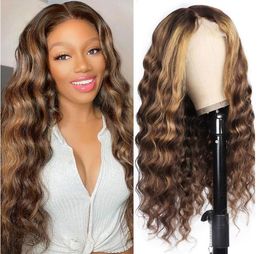 Ishow 14-32inch Long Transparent Human Hair Wigs Highlight Colour 13x4 13x6 5x5 4x4 Lace Front Wig Straight Curly Water Loose Deep Body Wave Headband Wig Bangs for Women