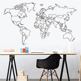 New World Map Vinyl Wall Sticker For Living Room Decoration Stickers On The Wall Art Decal Bedroom Decor Wallpaper Murals 210310