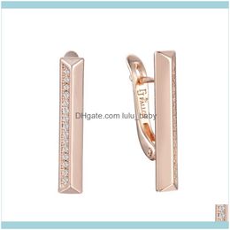 Jewelry2 Style Women Girls 585 Rose Gold Color Stick Weaving Pattered Earrings Wedding Jewelry Dangle & Chandelier Drop Delivery 2021 Osxqz