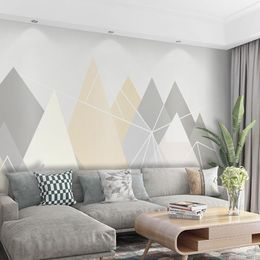 Wallpapers Nordic Geometric Style Wallpaper Simple Modern Living Room Sofa Bedroom TV Background Wall Mural Papel DE Parede Self Adhesive