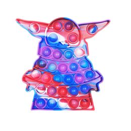 Tie-dyed alien silicone stress relief toy Bubble press