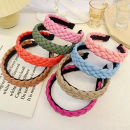 Fashion Women Headband PU leather Braid Headwear Casual Fresh Color Hairband Handmade Hair Accessories Wholesale