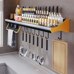 Joybos Kitchen Storage Shelf Storage Racks Aluminium Multifunctional Kitchen Organisers Shelving Spice Racks 211215