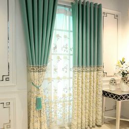 Modern Nordic Curtains for Living Room and For Bedroom Window Tulle Embroidered Curtain 210712