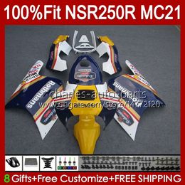 OEM Injection For HONDA NSR250 NSR 250 R MC21 PGM3 NSR250R 90 91 92 93 103HC.4 NSR 250R NSR250RR Rothmans Blue 1990 1991 1992 1993 Fairings