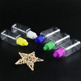 Childproof Lids Plastic Dropper Bottles 30ml Square Essence Perfume Container For Oil Eliquid
