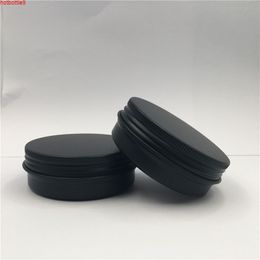 Free Shipping 60g Black Aluminium Empty Lucifugal Flat Bottle Jar Cream Eye Gel Lip Pomade Cosmetic Containershigh qualtity