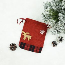 Christmas Drawstring Souvenir Bags Santa Claus Candy Gift Sacks Xmas Party Hanging Decor Accessories Household Storage Bag BH5175 TYJ