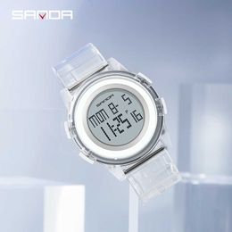 SANDA Fashion Ultra-thin Digital Watch Sport Men Watches Luminous Sports Wristwatch Mens Waterproof Boy girl Student Watch G1022