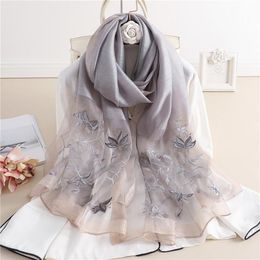 2021 New Silk Wool Scarf Embroidered Women Fashion Shawls And Wraps Lady Travel High Quality Winter Scarves Wholesale