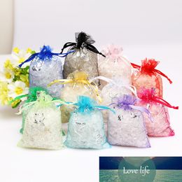 50pcs Jewellery Packaging Drawstring Bags Accessories Storage Silver Colour Butterfly Organza Wedding Party Candy Pouches